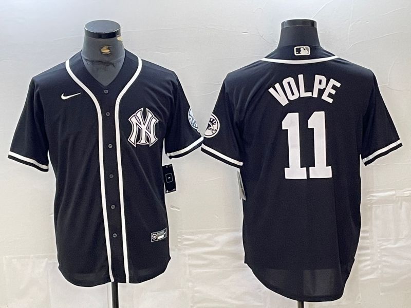 Men New York Yankees 11 Volpe Black Second generation joint name Nike 2024 MLB Jersey style 1